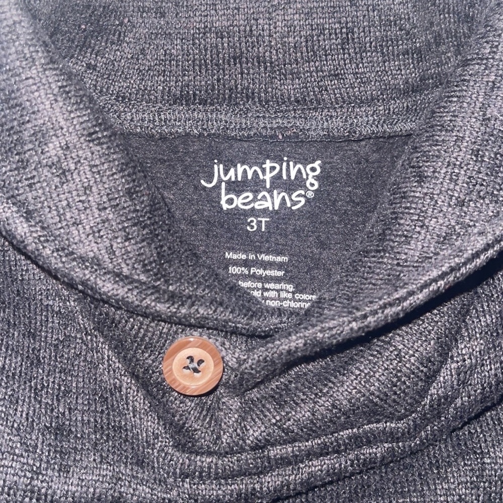 Jumping Beans size 3T cowl neck toddler boys knit sweatshirt. Charcoal color